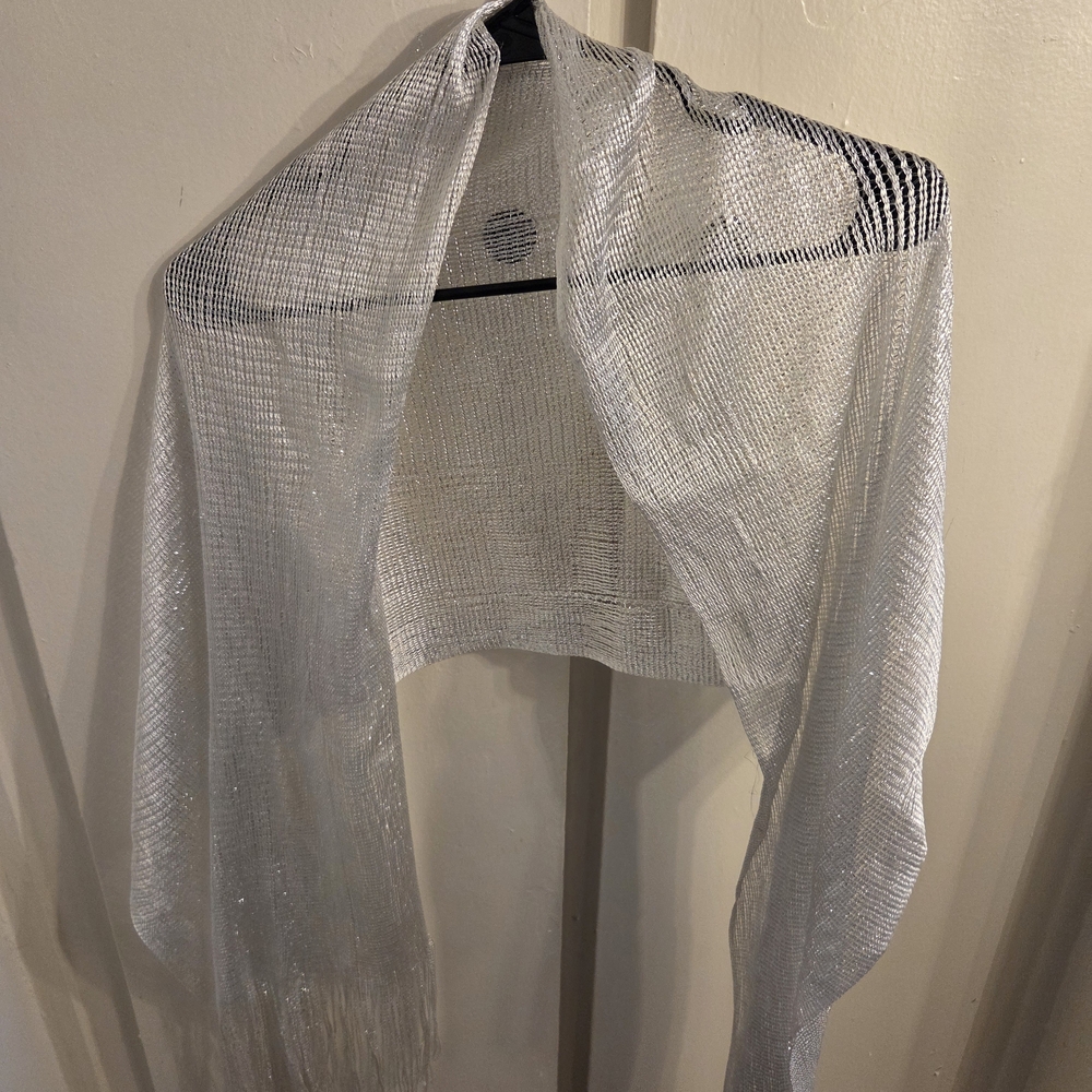 Elegant Silver Sheer Shawl